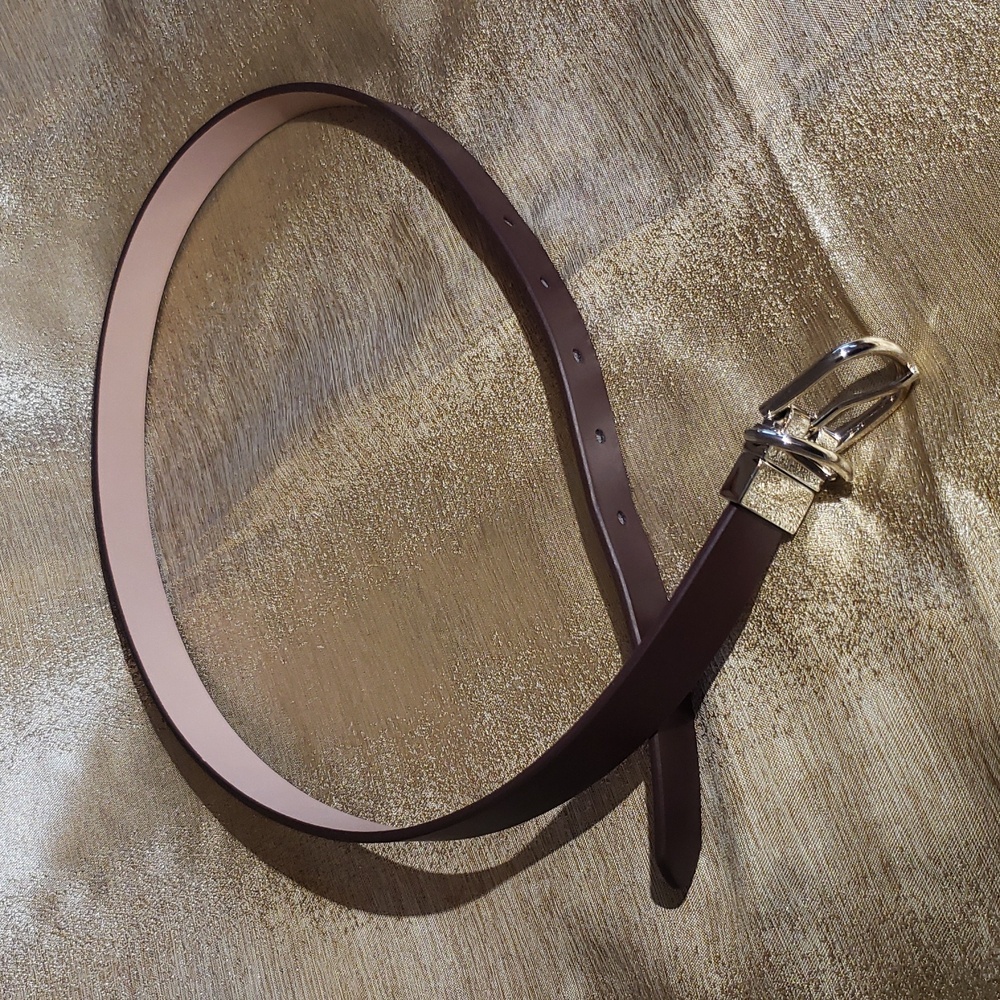 Reversible Burgundy/Pink Belt with Silver-tone Hardware